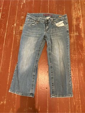 Metro Light Blue Flare Crop Jeans